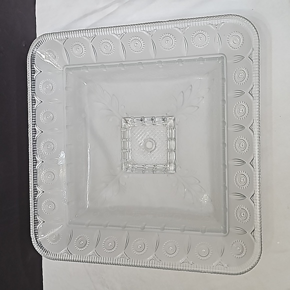 Ceiling Light Globe Square Fixture Glass Vintge Floral large - Picture 5 of 5